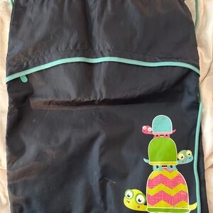 Blue Backpack with Colorful Turtle Design